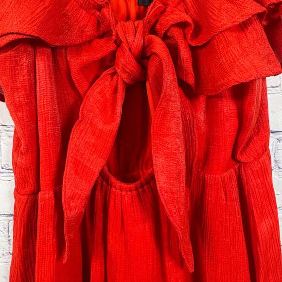 Lulus Red Skater Dress - Puff Sleeve Mini Dress Size XS - Picture 2 of 4